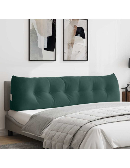 Cuscino per Schiena Verde Scuro 180 x 24 x 50 cm Velluto