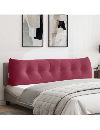 Cuscino per Schiena Rosso Vino 180 x 24 x 50 cm Velluto