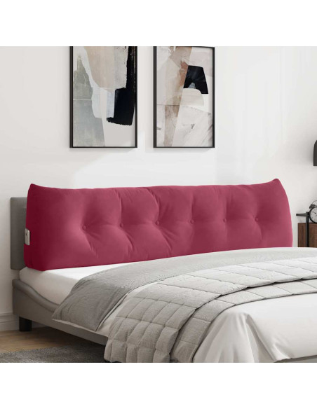 Cuscino per Schiena Rosso Vino 180 x 24 x 50 cm Velluto