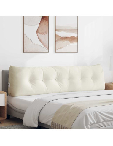 Cuscino per Schiena Crema 180 x 24 x 50 cm Velluto