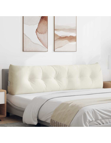 Cuscino per Schiena Crema 180 x 24 x 50 cm Velluto