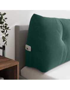 Cuscino per Schiena Verde Scuro 200 x 24 x 50 cm Velluto 2