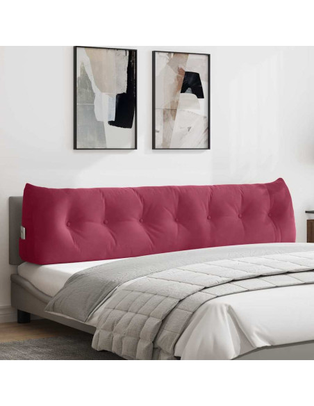 Cuscino per Schiena Rosso Vino 200 x 24 x 50 cm Velluto