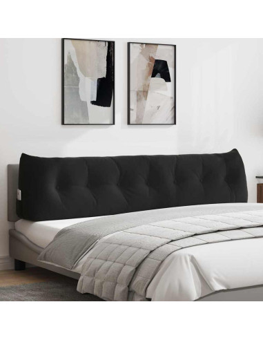 Cuscino per Schiena Nero 200 x 24 x 50 cm Velluto