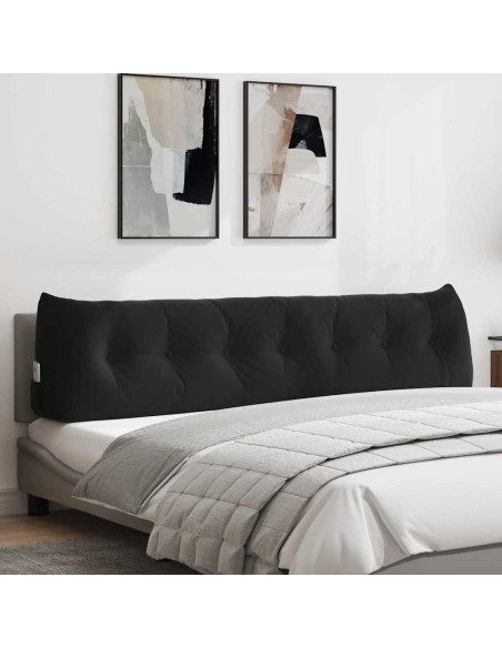 Cuscino per Schiena Nero 200 x 24 x 50 cm Velluto