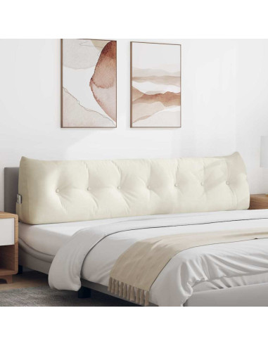Cuscino per Schiena Crema 200 x 24 x 50 cm Velluto