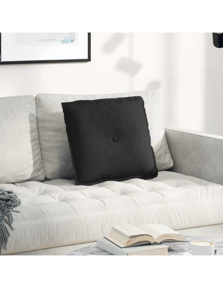 Cuscino per Schiena Nero 50 x 19 x 45 cm Tessuto