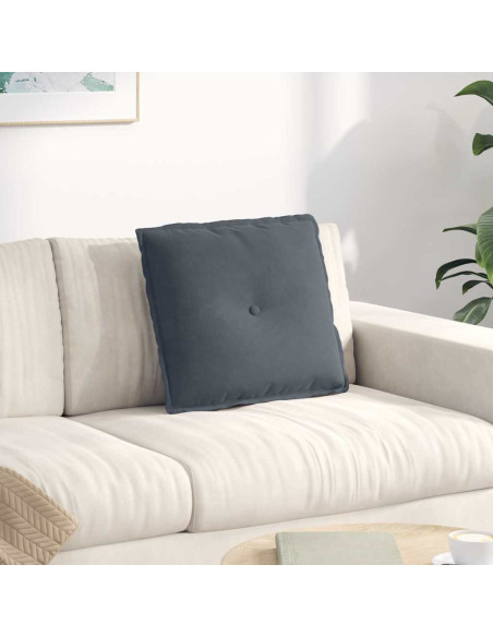 Cuscino per Schiena Grigio scuro 50 x 45 cm Tessuto in Cords
