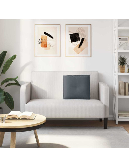 Cuscino per Schiena Grigio scuro 50 x 45 cm Tessuto in Cords