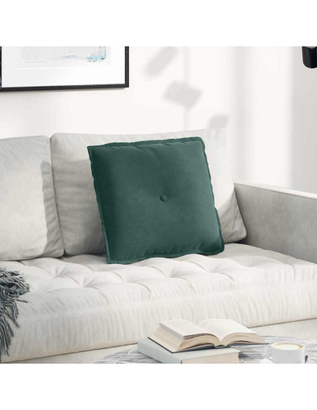 Cuscino per Schiena Verde Scuro 50 x 45 cm Tessuto in Cords