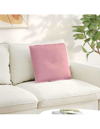 Cuscino per Schiena Rosa 50 x 45 cm Tessuto in Cords