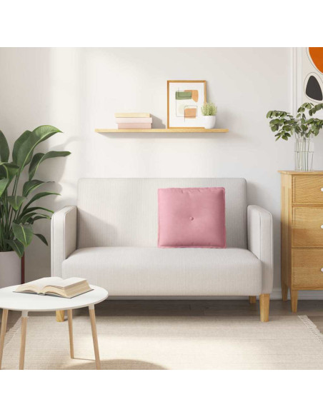 Cuscino per Schiena Rosa 50 x 45 cm Tessuto in Cords