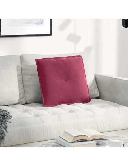 Cuscino per Schiena Rosso Vino 50 x 45 cm Tessuto in Cords