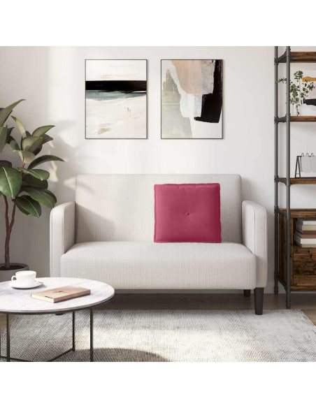 Cuscino per Schiena Rosso Vino 50 x 45 cm Tessuto in Cords