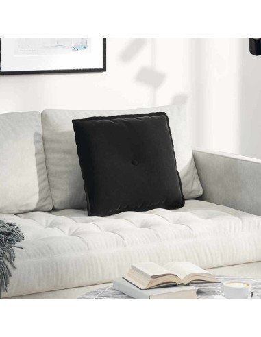 Cuscino per Schiena Nero 50 x 45 cm Tessuto in Cords