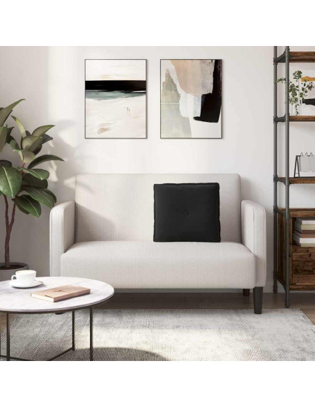 Cuscino per Schiena Nero 50 x 45 cm Tessuto in Cords