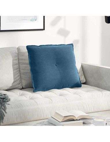 Cuscino per Schiena Blu 60 x 50 cm Tessuto in Cords