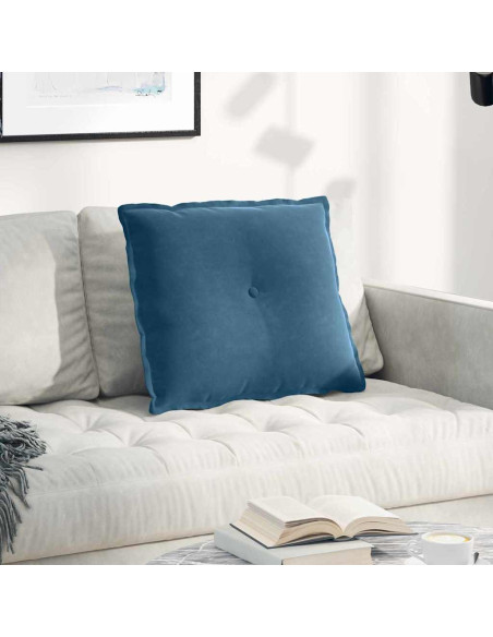 Cuscino per Schiena Blu 60 x 50 cm Tessuto in Cords