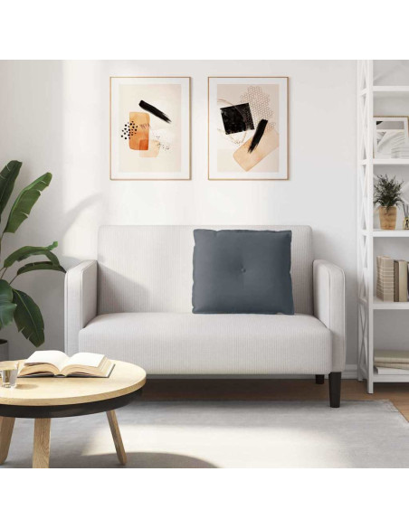 Cuscino per Schiena Grigio scuro 60 x 50 cm Tessuto in Cords