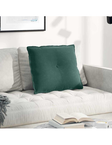 Cuscino per Schiena Verde Scuro 60 x 50 cm Tessuto in Cords