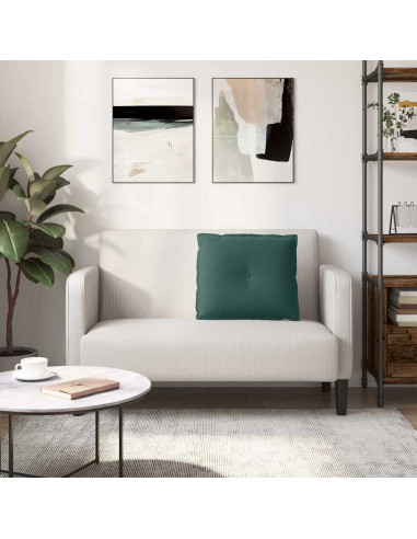 Cuscino per Schiena Verde Scuro 60 x 50 cm Tessuto in Cords