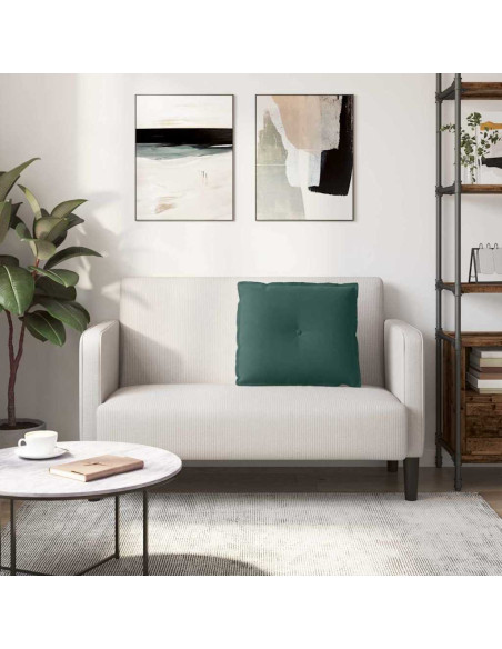 Cuscino per Schiena Verde Scuro 60 x 50 cm Tessuto in Cords