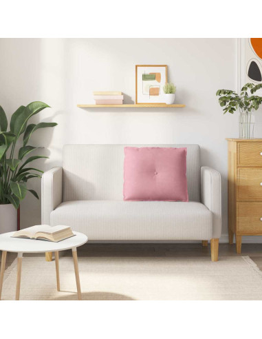 Cuscino per Schiena Rosa 60 x 50 cm Tessuto in Cords