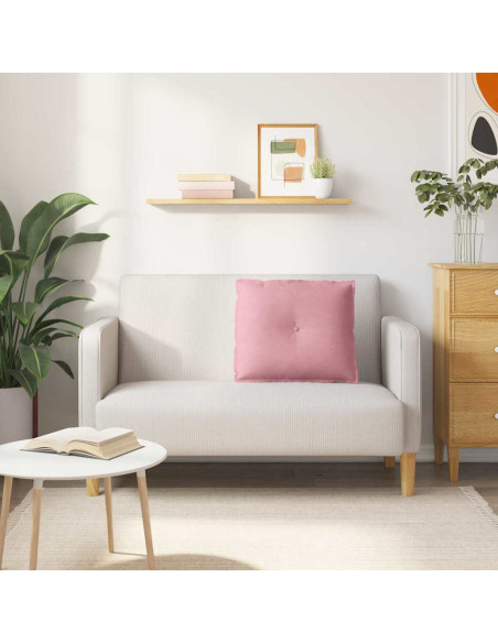 Cuscino per Schiena Rosa 60 x 50 cm Tessuto in Cords