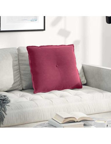 Cuscino per Schiena Rosso Vino 60 x 50 cm Tessuto in Cords