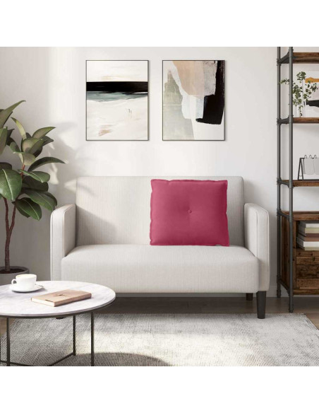 Cuscino per Schiena Rosso Vino 60 x 50 cm Tessuto in Cords