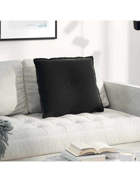 Cuscino per Schiena Nero 60 x 50 cm Tessuto in Cords