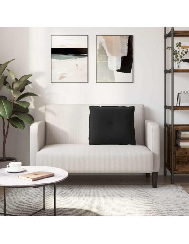 Cuscino per Schiena Nero 60 x 50 cm Tessuto in Cords