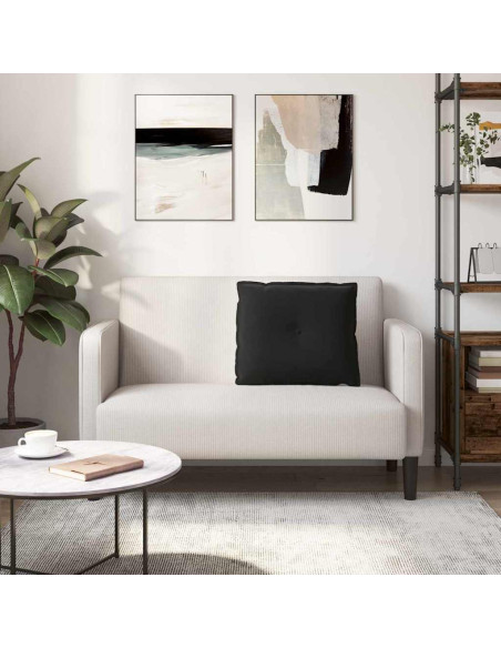 Cuscino per Schiena Nero 60 x 50 cm Tessuto in Cords