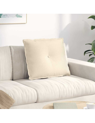 Cuscino per Schiena Crema 60 x 50 cm Tessuto in Cords