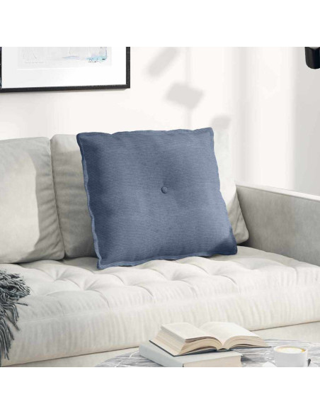 Cuscino per Schiena Blu 60 x 50 cm Tessuto in Cords