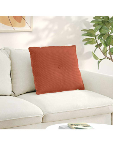 Cuscino per Schiena Rosso Arancio 60 x 50 cm Tessuto in Cords