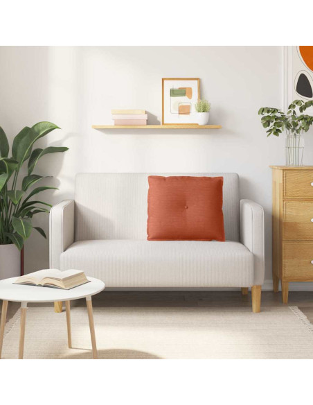 Cuscino per Schiena Rosso Arancio 60 x 50 cm Tessuto in Cords