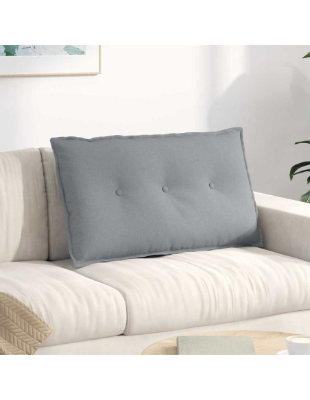 Cuscino per Schiena Grigio chiaro 80 x 19 x 50 cm Tessuto