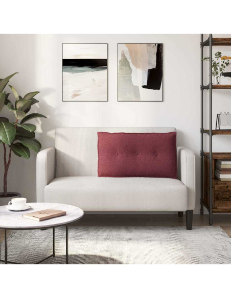 Cuscino per Schiena Rosso Vino 80 x 19 x 50 cm Tessuto