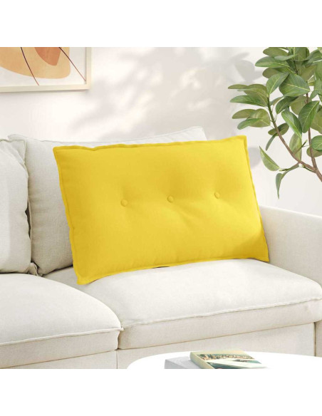 Cuscino per Schiena Giallo Chiaro 80 x 19 x 50 cm Tessuto