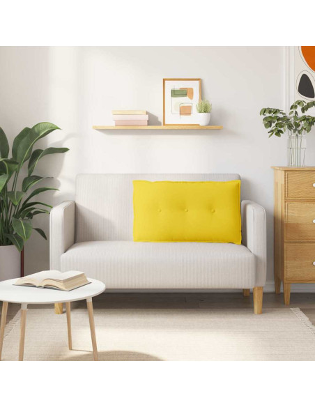 Cuscino per Schiena Giallo Chiaro 80 x 19 x 50 cm Tessuto