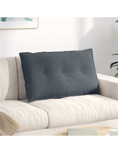 Cuscino per Schiena Grigio scuro 80 x 50 cm Tessuto in Cords