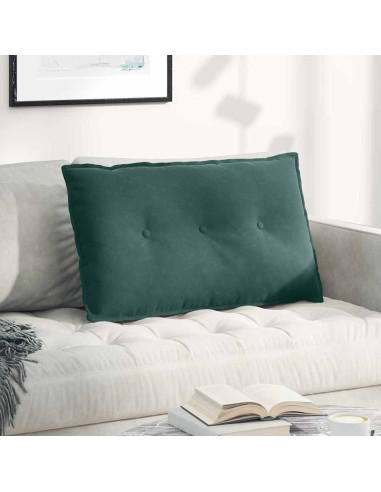 Cuscino per Schiena Verde Scuro 80 x 50 cm Tessuto in Cords