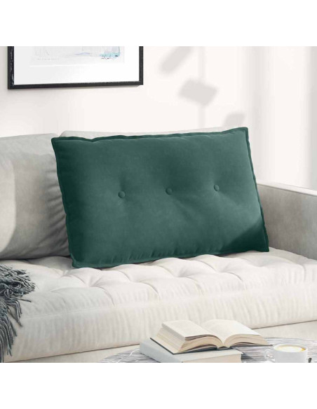 Cuscino per Schiena Verde Scuro 80 x 50 cm Tessuto in Cords