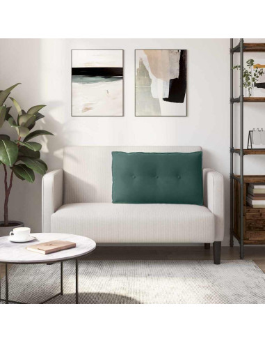 Cuscino per Schiena Verde Scuro 80 x 50 cm Tessuto in Cords