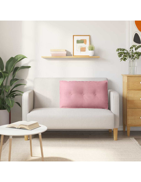 Cuscino per Schiena Rosa 80 x 50 cm Tessuto in Cords