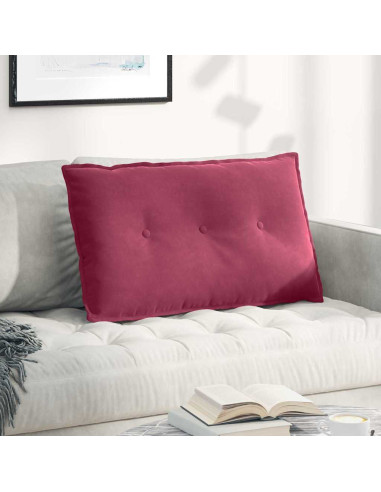 Cuscino per Schiena Rosso Vino 80 x 50 cm Tessuto in Cords