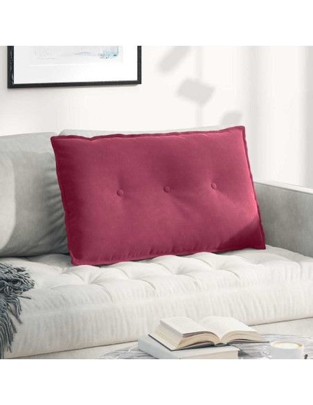 Cuscino per Schiena Rosso Vino 80 x 50 cm Tessuto in Cords