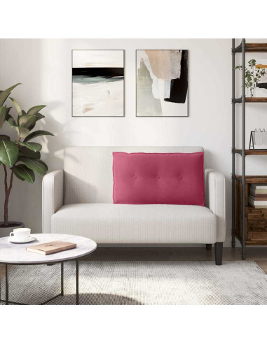 Cuscino per Schiena Rosso Vino 80 x 50 cm Tessuto in Cords