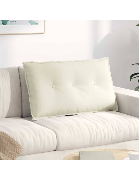 Cuscino per Schiena Crema 80 x 50 cm Tessuto in Cords